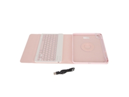 Raum-capa Protetora Rotativa Com Teclado Sem Fio Para Tablet Ios 10.9 Polegadas 2022 10ª Geração Rosa