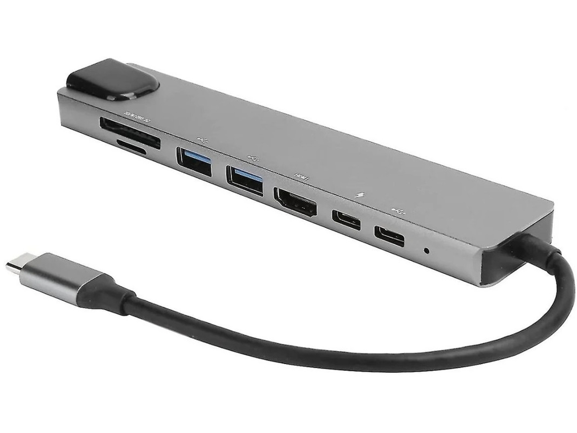 Estação De Acoplamento 8 Em 1 Tipo C Adaptador Usb C Hub De Interface Multimídia Hd Multifuncional Alumínio Com Saída 4k Hdmi Portas Usb 3.0 Bestvite