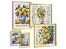 Conjunto De Pinturas Cítricos No Estilo Mediterrâneo Espelharte (5 Peças)