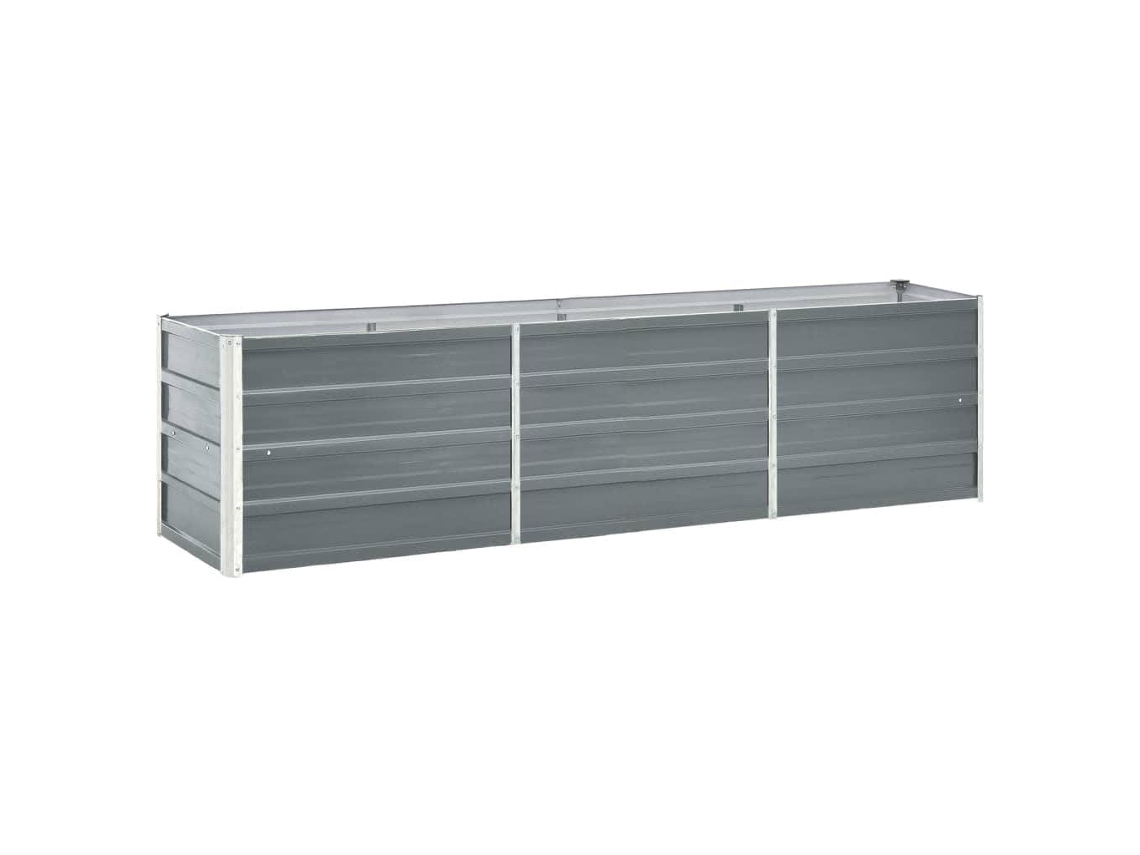 Vidaxl Canteiro Elevado De Jardim Aço Galvanizado 240x40x45cm Cinzento