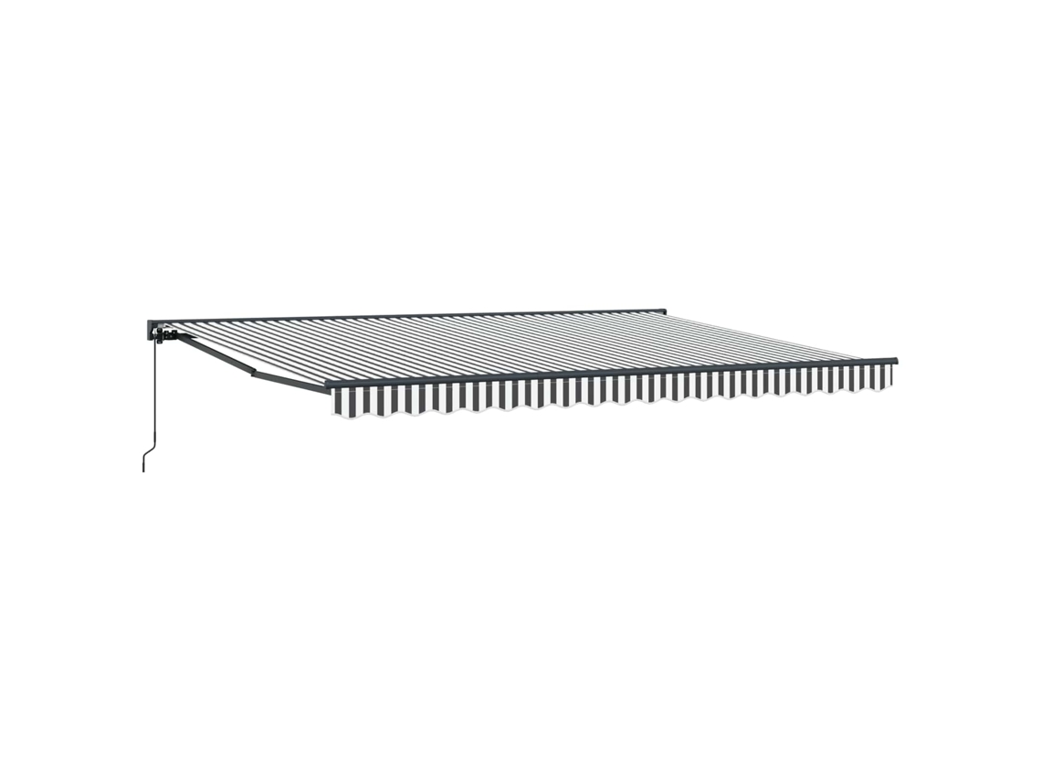 Toldo Retrátil Manual Antracite e Branco 4 X 2 M VIDAXL