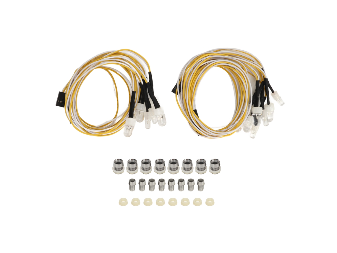 2pcs Luzes Para Carro Rc Universal 7.4v 8leds Vermelho Branco Amarelo Kit De Conversão Para Carros Rc