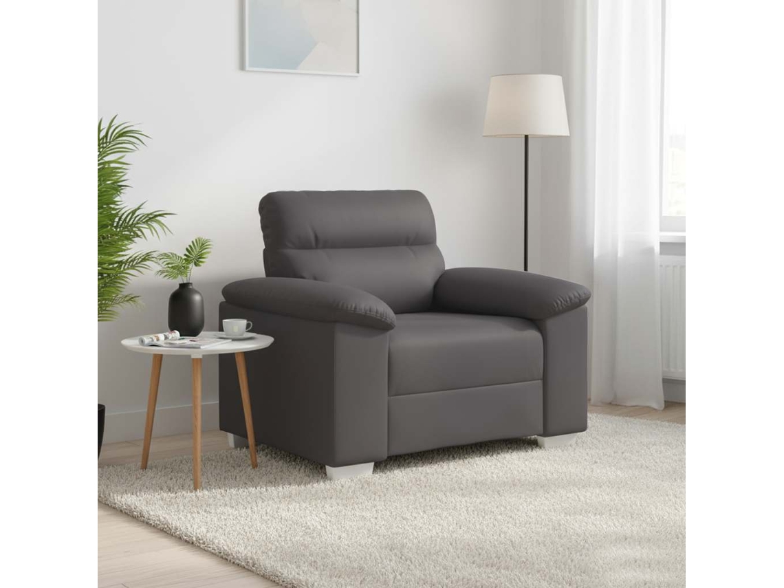 Vidaxl Poltrona 100x81x84 Cm Couro Artificial Cinzento