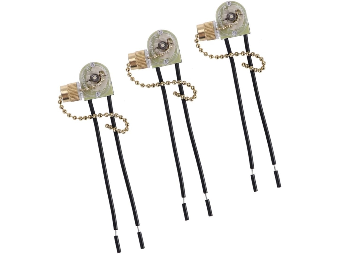 Interruptor De Ventilador Com Corrente Liga/desliga, Cabo De 2 Níveis, Fácil De Instalar, Material Ecológico. Interruptor De Ventilador Gokoco