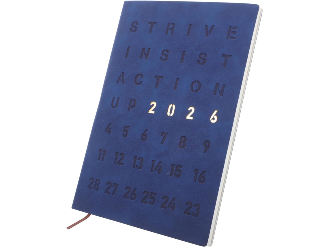 Agenda Journalier 2026 Bleu En Pu, Carnet De Notes Compact Et Léger