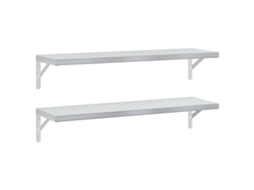 Prateleiras de Parede 2pcs 100x30 Cm Aço Inoxidável Prateado MAISON EXCLUSIVE