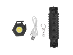 Lanterninha Cob Pequena Recarregável 4 Marchas 500lm com Tripé Chaveiro para Camping Pesca