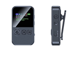 Adaptador Áudio Bluetooth com visor LED, clipe e interface aux ZYBLSSBB