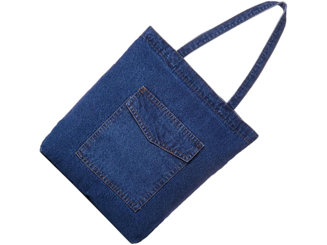 Bolsa Tote Feminina Em Jeans - Grande Capacidade - Casual, Dia A Dia, Viagem, Trabalho