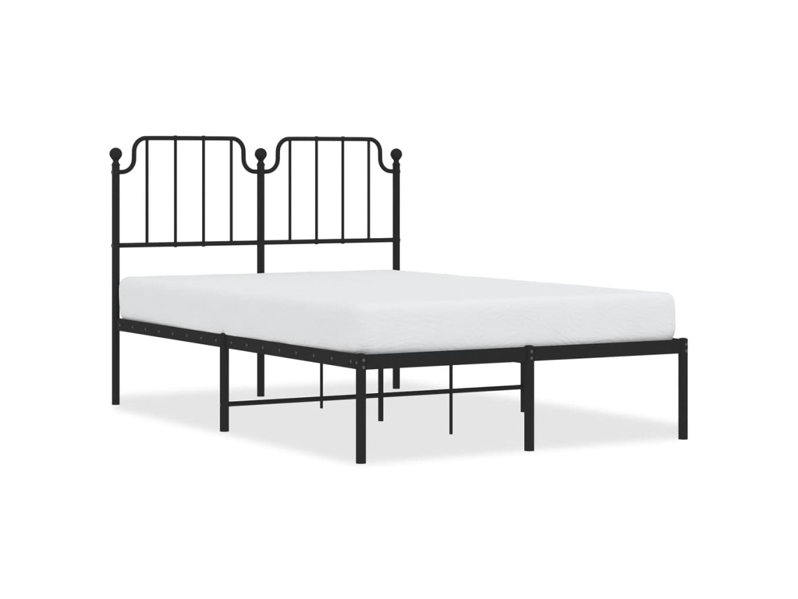 Estrutura de Cama com Cabeceira Metal Preto MAISON EXCLUSIVE 120x190 cm