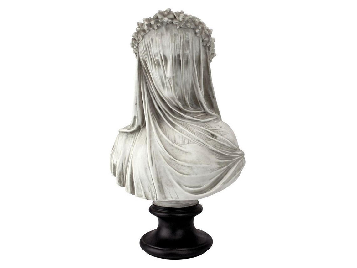 Busto de escultura Nova Line de menina com véu, decoração criativa de Halloween, branco 2025 S/MARCA