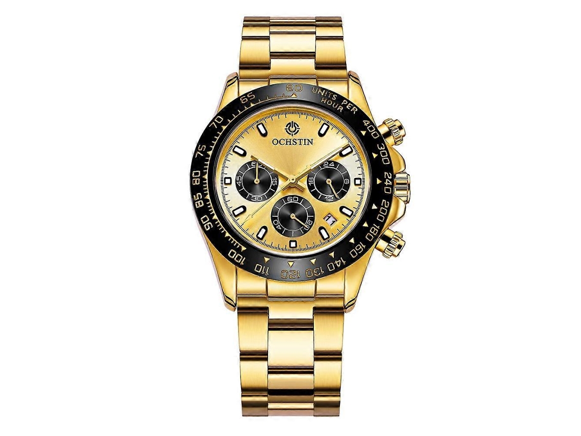 Relógio De Quartzo Multifuncional Ochstin Augusten 6103b, Esportivo, Luminoso, À Prova D'água, Com Calendário E Pulseira De Aço.