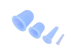 Conjunto de 4 Peças Ventosas para Massagem Facial em Silicone Azul GOKOCO