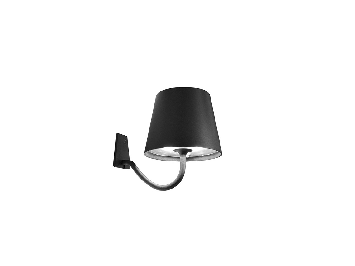 Candeeiro de Parede Poldina Dark Grey Led Recarregável e Regulável ZAFFERANO