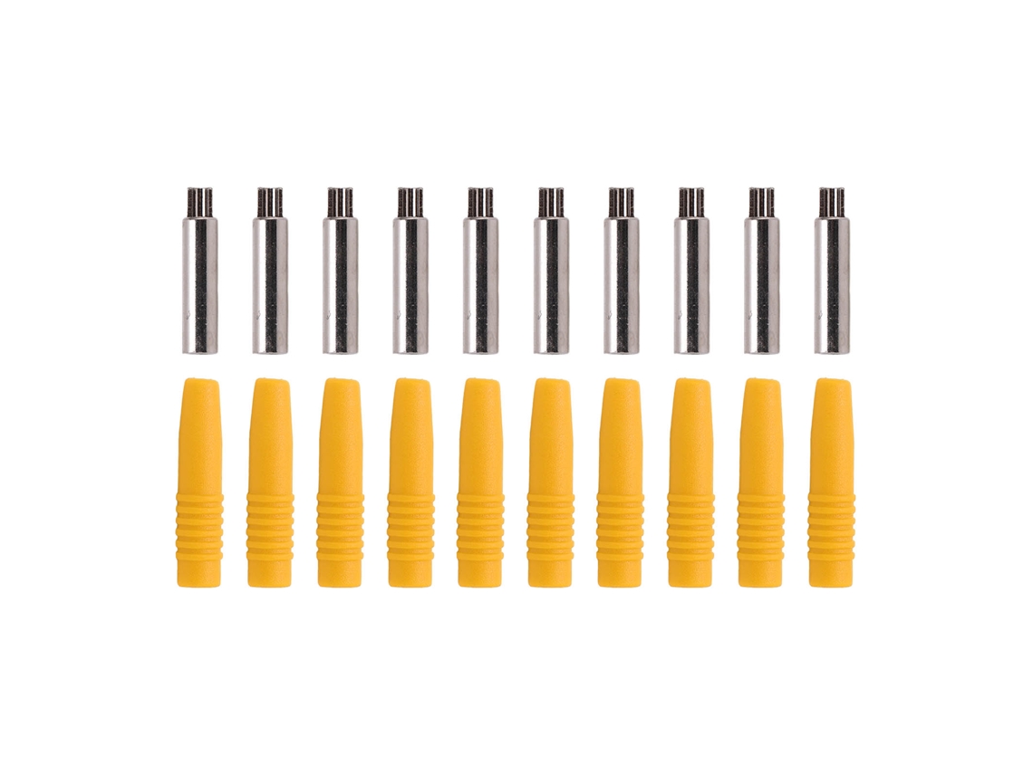 Conjunto de 10 Conectores Plugue Banana Isolados YURU com Capa de Proteção Amarela de 2mm