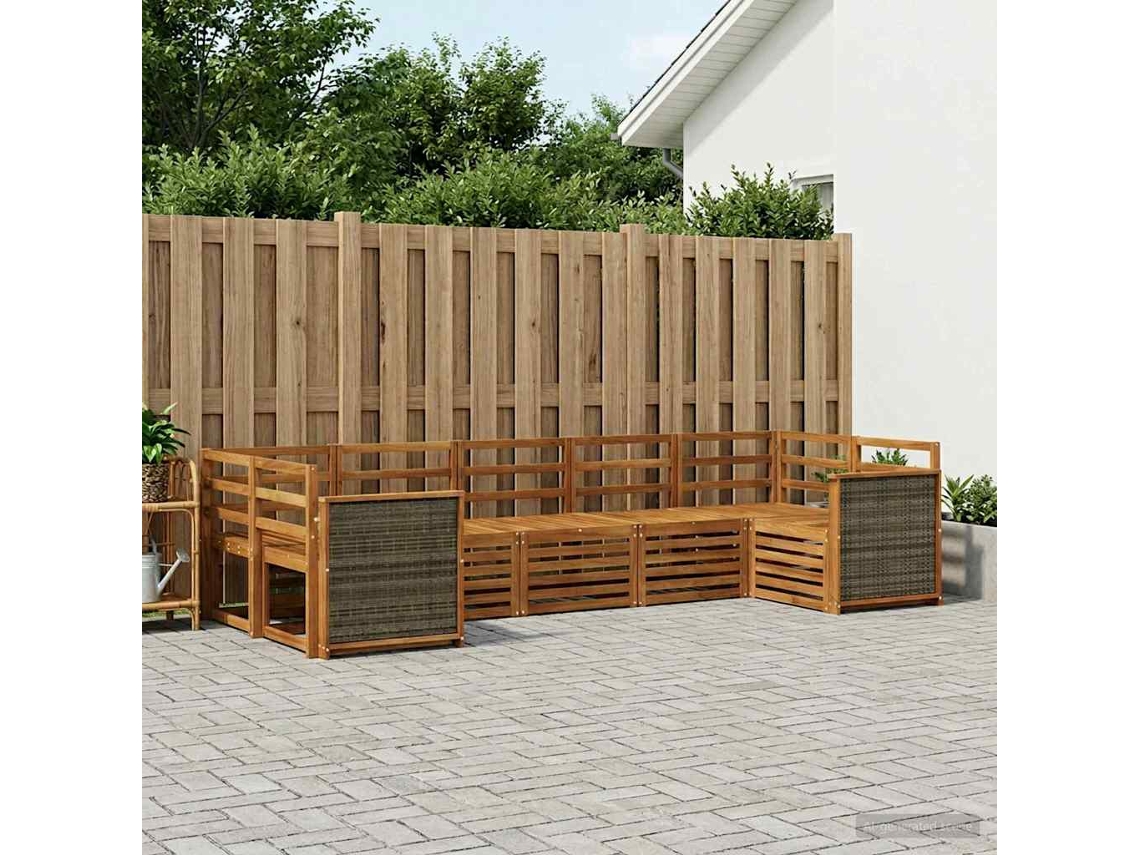 Vidaxl Conjunto De Sofás Para Exterior 6 Unid. Natural