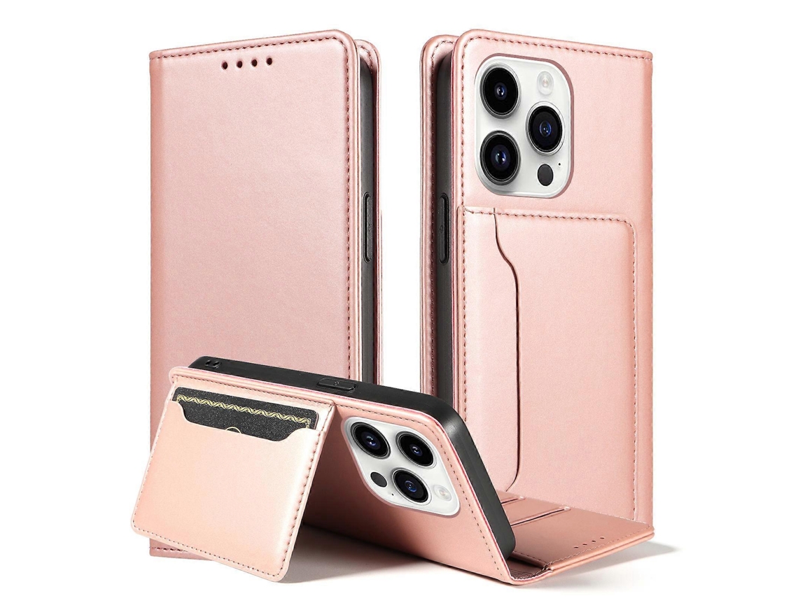 Capa De Couro Para Celular Com Suporte Para Cartão Magnetism Skin Feel