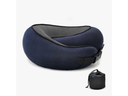 Travesseiro De Viagem Para Pescoço Em Espuma Viscoelástica Com Centro Gel Conforto E Suporte Máximos, Azul Marinho. Aquaforge