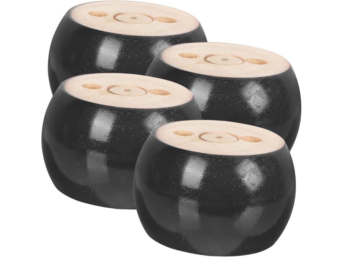 Tehaux Conjunto De 4 Pés Madeira Maciça Redondos Para Móveis, Sofá, Armário, Cômoda, Mesa Estáveis E Duráveis