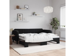 Vidaxl Sofá-cama Com Gavetão 90x200 Cm Veludo Preto