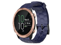Pulseira De Relógio Lurelia Para Garmin Forerunner 645 Music 20 Mm Padrão De Futebol Cor Sólida Em Silicone Azul Marinho