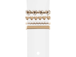 Bracelete Xiaomi Mibro C2 Pulseira com Adorno Corações Branco