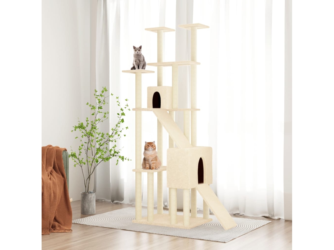 Vidaxl Árvore C/ Postes Arranhadores Sisal 190 Cm Cor Creme