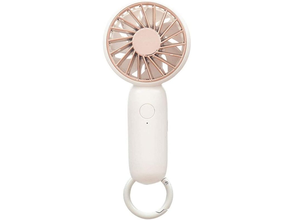 Nova Line ventilador Portátil Recarregável de Mão Silencioso com 3 Velocidades para Viagem e Escritório Branco