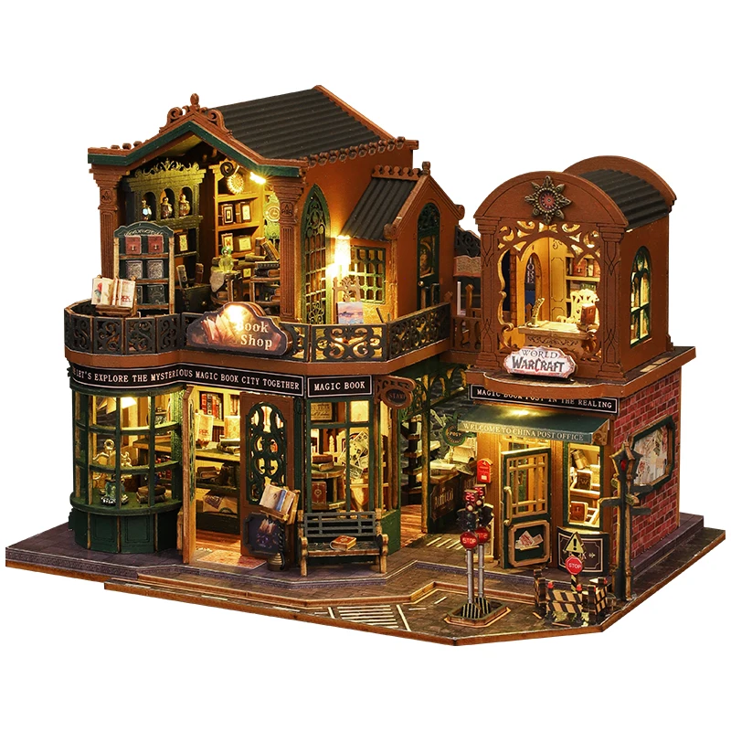 Kit De Modelo Em Miniatura "crepúsculo" - Modelo 3d Artesanal De Uma Casa De Livros.