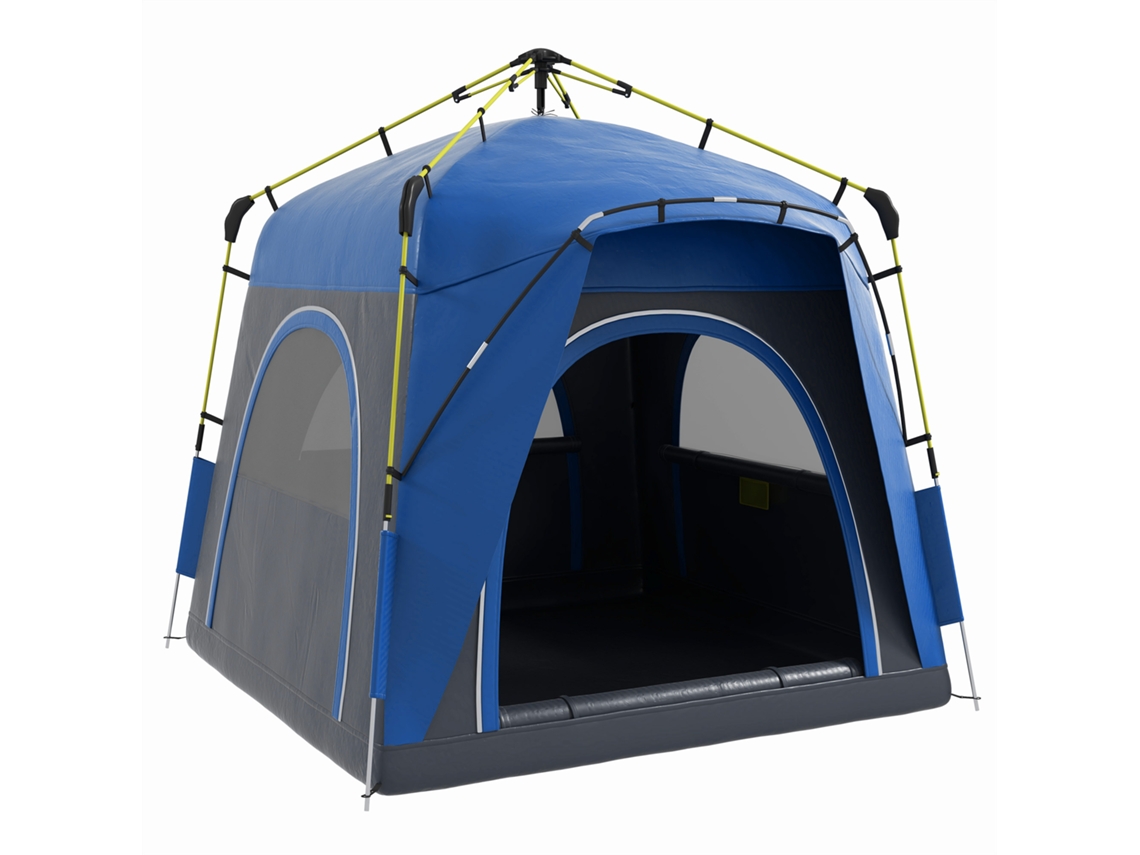 Tenda pop-up DECORALAR TECH, 4 portas, 4 janelas, azul e cinza