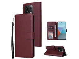 Capa Multifuncional Horizontal De Couro Com Três Compartimentos Para Cartões Para Xiaomi Redmi Note 13 Pro 5g