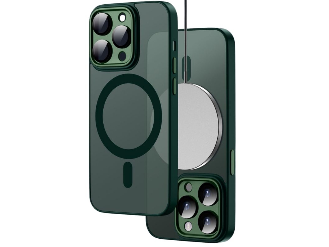 Capa Semitransparente Magsafe para iPhone 14 pro ANTIIMPACTO! Verde