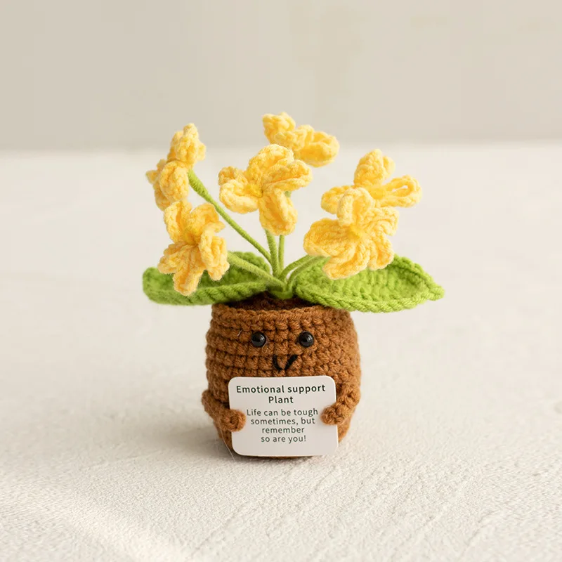 Vaso De Flores De Crochê Fofo Para Decoração De Mesa. Flores Tricotadas.