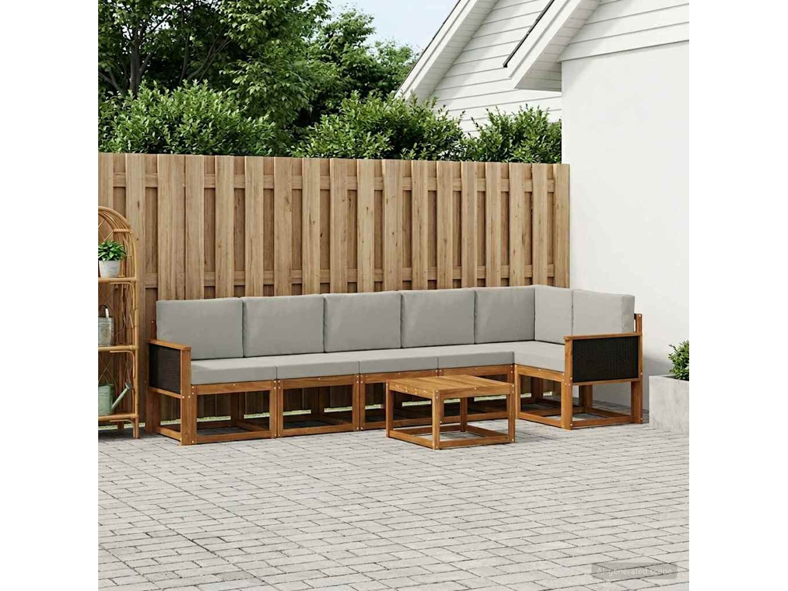 Vidaxl Conjunto De Sofás Para Exterior 7 Unid. Poliéster
