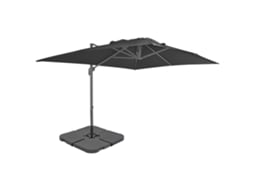 vidaXL Guarda-sol de exterior com base portátil antracite