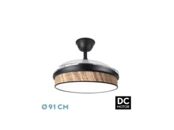 Ventilador Dc Moda 72W Preto/Palheta Escura 3 Lâminas FABRILAMP FABRILAMP
