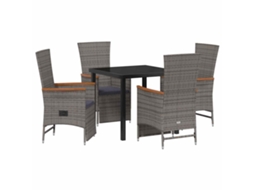 Maison Exclusive - Conjunto De Jantar Para Jardim 5 Pcs Cinzeto Vime Pe