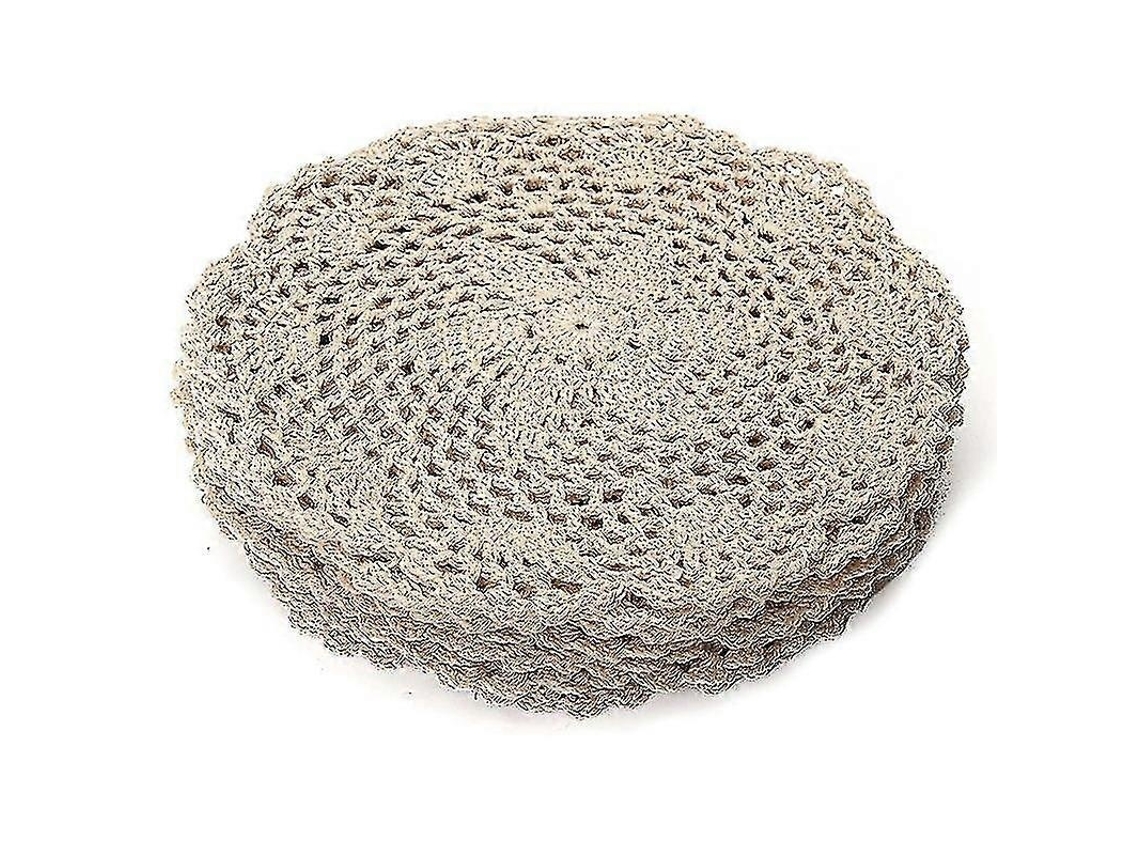 Tapete de algodão com renda, flores secas, feito à mão, 40 Cm AQUAFORGE