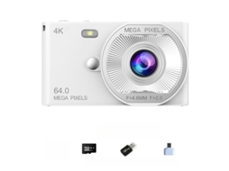 Câmara Digital Zoom De 16x, Tela Hd De 2,4 Polegadas Com Luz De Preenchimento (cartão Branco De 32 Gb) Cuich