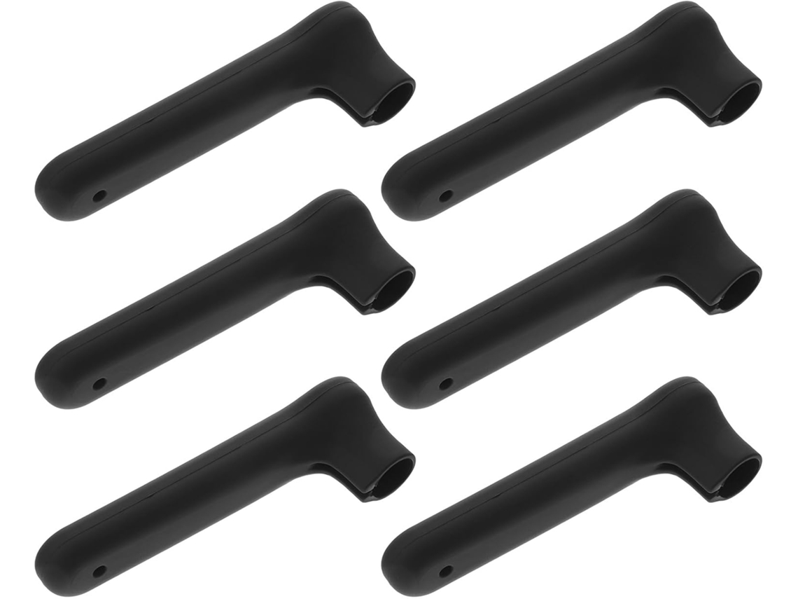 Artibetter Conjunto De 6-protetores Maçaneta Silicone Pretos Para Portas, À Prova De Crianças, Resistentes E De Fácil