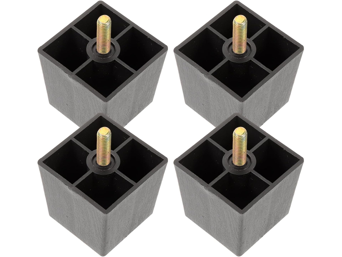 Sewacc Conjunto De 4 Pés Plástico Reforçados Para Móveis, Sofá, Cama, Armário E Escrivaninha Com Design Antiderrapante