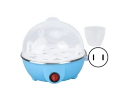 Máquina de Cozinhar Ovos Galinha 7 Ovos Pp Aço Inoxidável Azul S/MARCA