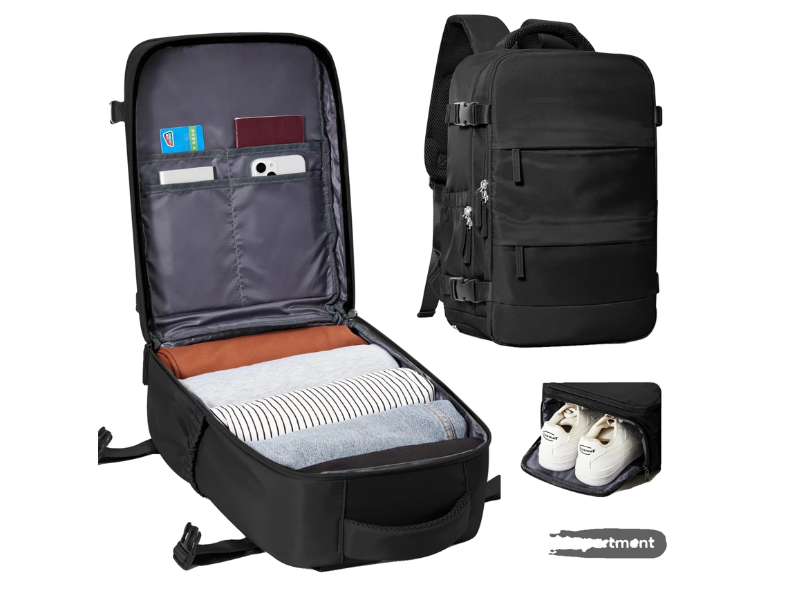 Mochila impermeável com design multifuncional preta OEM