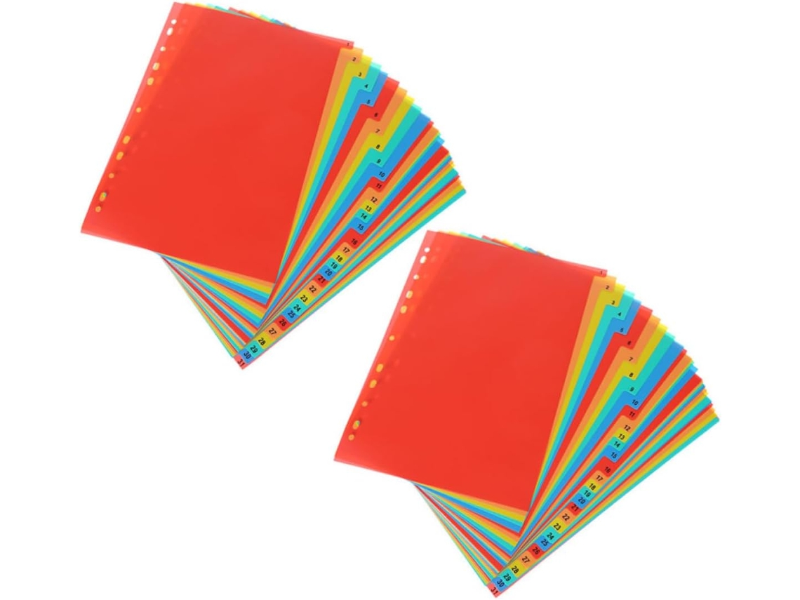 Divisórias Pastas A4 Zerodeko Com Abas Numeradas De 1a 31, Divisórias De Índice Em Pvc Com 11 Furos