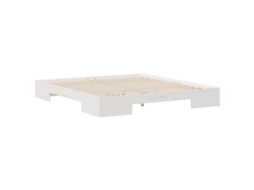 Conjunto 1 Estrutura De Cama Vidaxl Branco Madeira De Pinho Maciça (200 X 200 Cm)