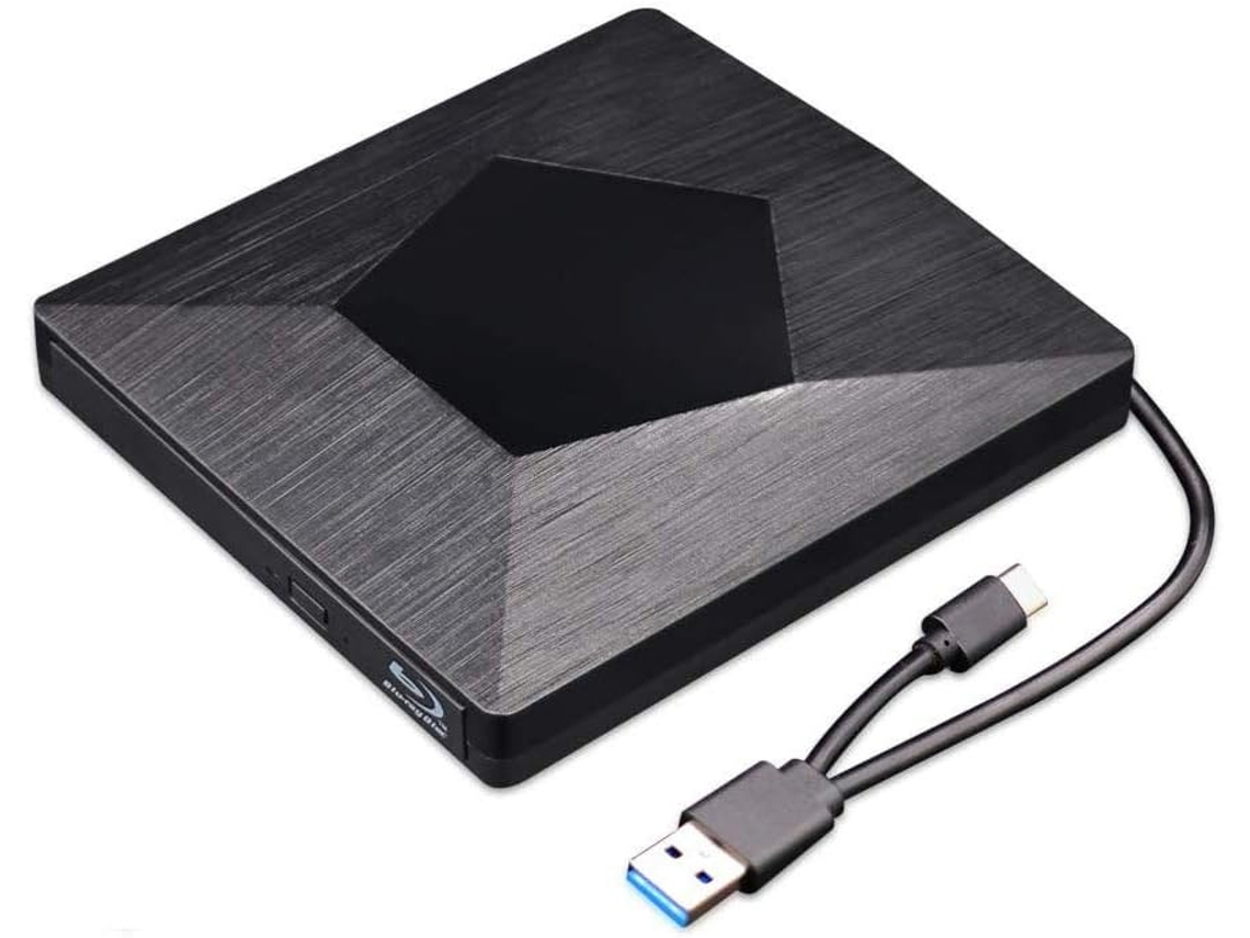 Gravador de DVD 3D externo AQUAFORGE ultrafino com USB 3.0 e compatível com Windows
