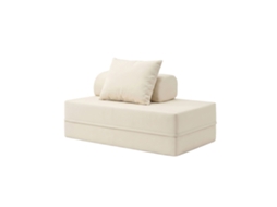 Sofá Modular 2 Lugares Convertível Liso Bege SKOFFA