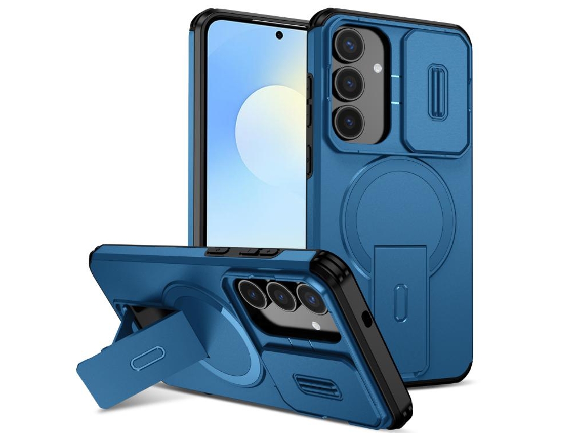 Capa Zruxe Compativel Com Samsung Galaxy S25 Fe 5g (suporte Magsafe - Protecao Deslizante - Azul)