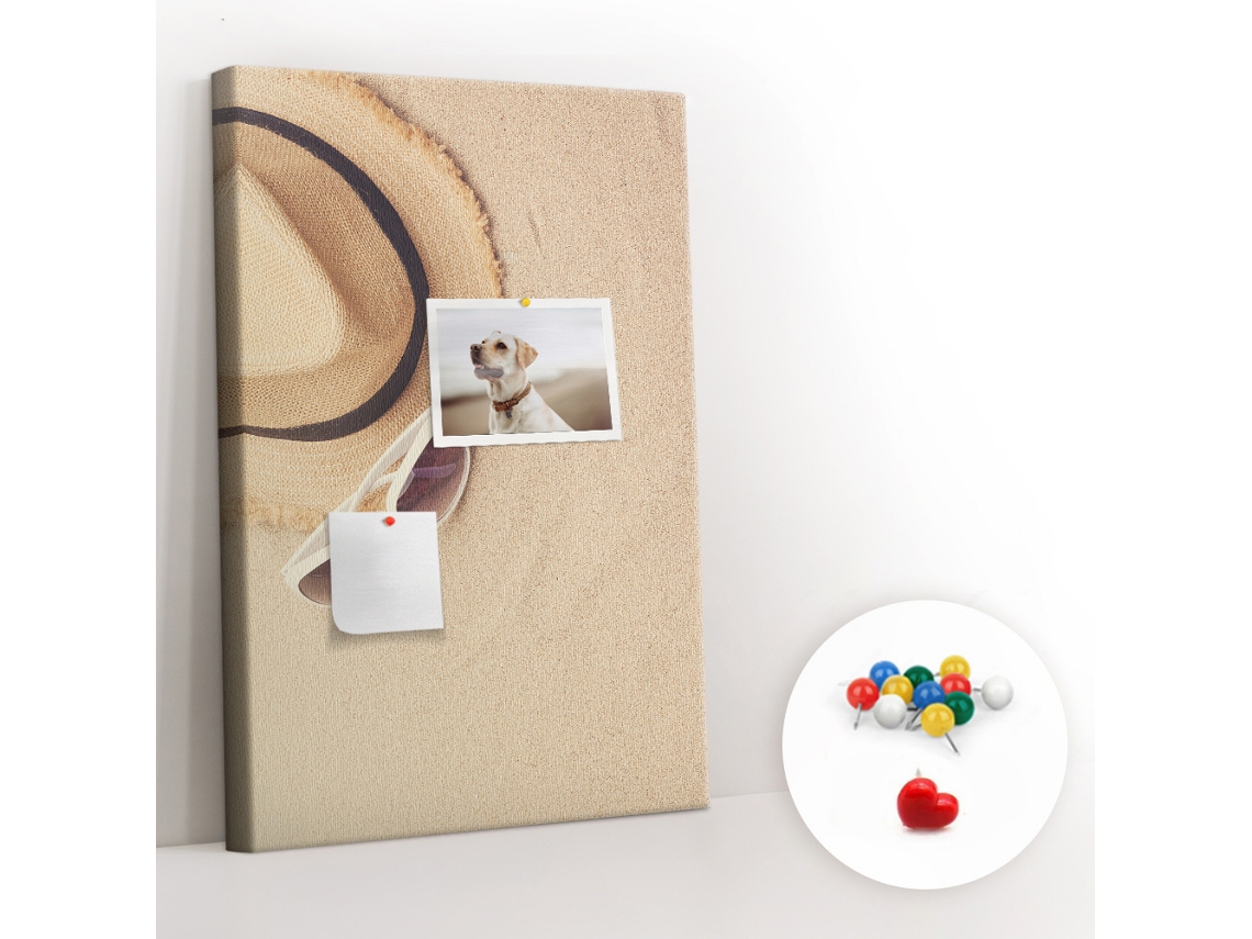 Lousa De Cortiça Areia Férias Viagem Para O Escritório Espelharte (40x60 Cm)