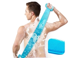 2026 escobilla de Espalda de Silicona para Ducha Larga 76cm Exfoliante Doble Lado Cepillo Corporal Con Mango Antideslizante